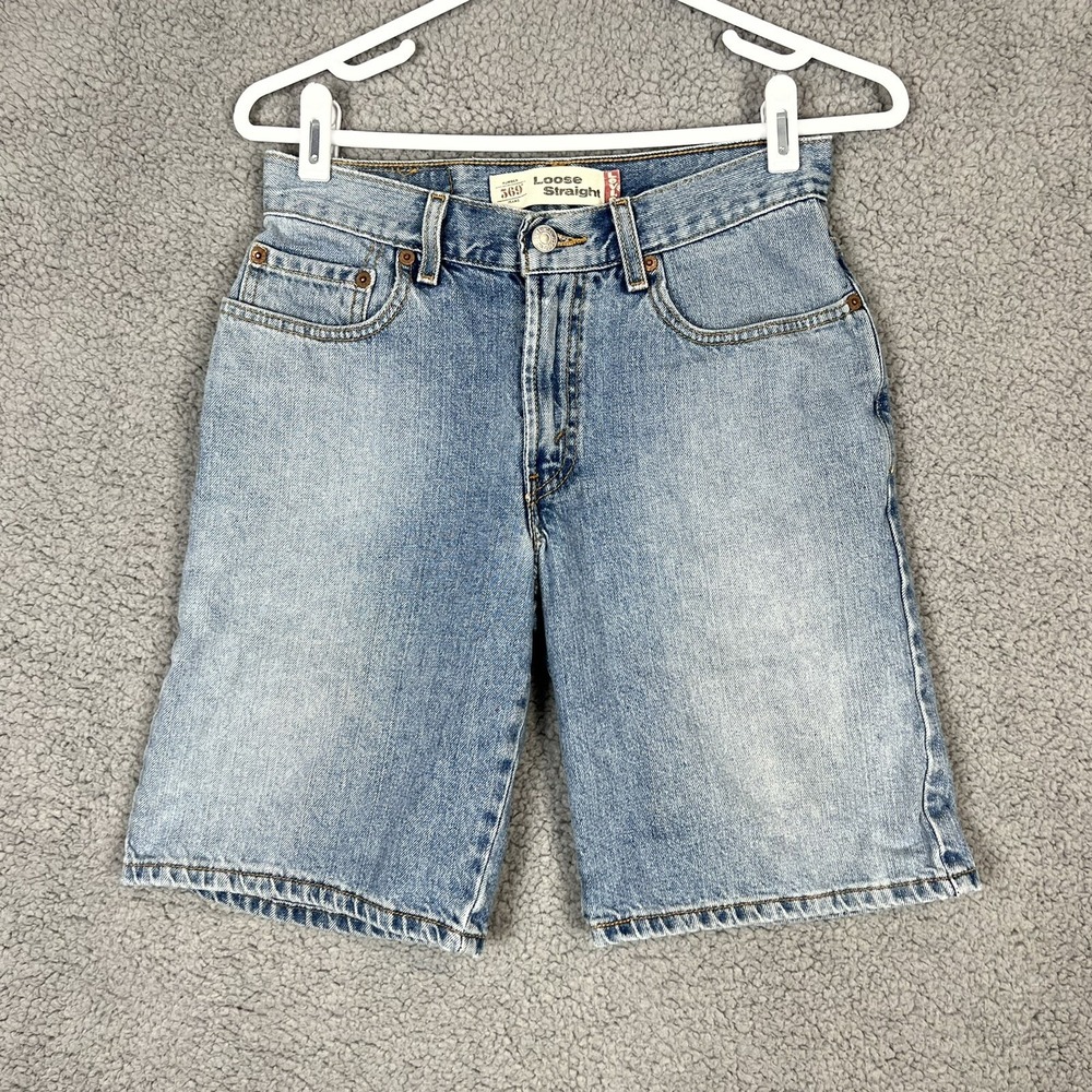 Levi's Women 569 Loose Straight Denim‎ Jean Shorts Sz 12 measures 27x10 Mom